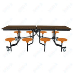 NPS Rectangle Mobile Stool Unit Folding Table with Storage and High Impact Stools 30
