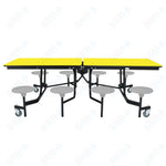 NPS Rectangle Mobile Stool Unit Folding Table with Storage and High Impact Stools 30