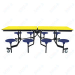 NPS Rectangle Mobile Stool Unit Folding Table with Storage and High Impact Stools 30
