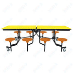 NPS Rectangle Mobile Stool Unit Folding Table with Storage and High Impact Stools 30