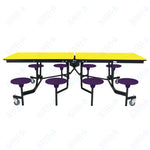 NPS Rectangle Mobile Stool Unit Folding Table with Storage and High Impact Stools 30
