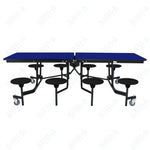 NPS Rectangle Mobile Stool Unit Folding Table with Storage and High Impact Stools 30