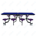 NPS Rectangle Mobile Stool Unit Folding Table with Storage and High Impact Stools 30