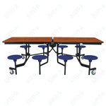 NPS Rectangle Mobile Stool Unit Folding Table with Storage and High Impact Stools 30