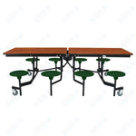 NPS Rectangle Mobile Stool Unit Folding Table with Storage and High Impact Stools 30