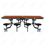 NPS Rectangle Mobile Stool Unit Folding Table with Storage and High Impact Stools 30