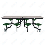 NPS Rectangle Mobile Stool Unit Folding Table with Storage and High Impact Stools 30