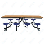 NPS Rectangle Mobile Stool Unit Folding Table with Storage and High Impact Stools 30