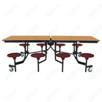 NPS Rectangle Mobile Stool Unit Folding Table with Storage and High Impact Stools 30