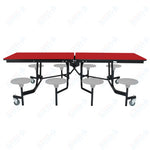 NPS Rectangle Mobile Stool Unit Folding Table with Storage and High Impact Stools 30