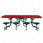 NPS Rectangle Mobile Stool Unit Folding Table with Storage and High Impact Stools 30