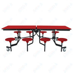 NPS Rectangle Mobile Stool Unit Folding Table with Storage and High Impact Stools 30