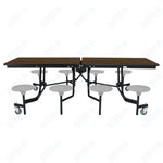 NPS Rectangle Mobile Stool Unit Folding Table with Storage and High Impact Stools 30