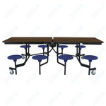NPS Rectangle Mobile Stool Unit Folding Table with Storage and High Impact Stools 30