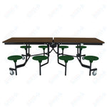 NPS Rectangle Mobile Stool Unit Folding Table with Storage and High Impact Stools 30