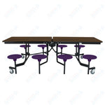 NPS Rectangle Mobile Stool Unit Folding Table with Storage and High Impact Stools 30