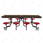 NPS Rectangle Mobile Stool Unit Folding Table with Storage and High Impact Stools 30
