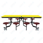 NPS Rectangle Mobile Stool Unit Folding Table with Storage and High Impact Stools 30