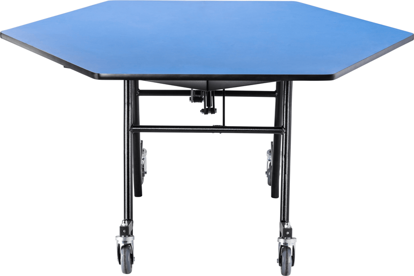 NPS EasyFold Mobile Cafeteria Hexagon Folding Table - 48"W x 48"L x 32"H (NPS-MTSSF-48H-XXX32) - SchoolOutlet