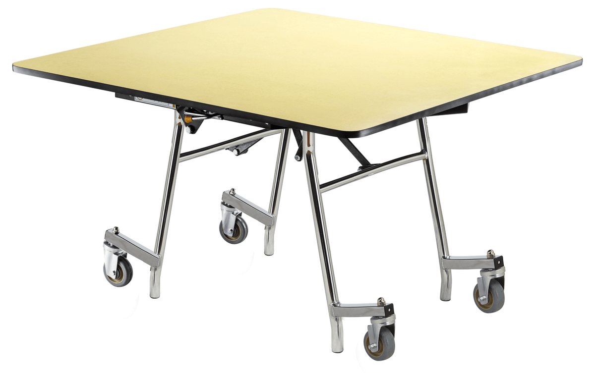 NPS EasyFold Mobile Cafeteria Square Folding Table - 48"W x 48"L x 29"H (NPS-MTSSF-48Q-XXX) - SchoolOutlet