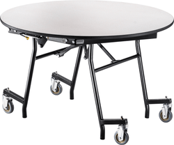 NPS EasyFold Mobile Cafeteria Round Folding Table - 48"W x 48"L x 32"H (NPS-MTSSF-48R-XXX32)