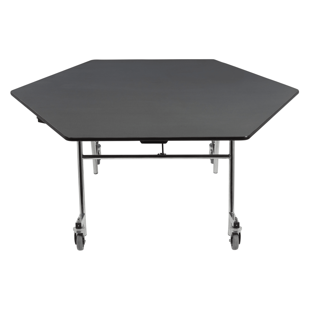 NPS EasyFold Mobile Cafeteria Hexagon Folding Table - 60"W x 60"L x 25"H (NPS-MTSSF-60H-XXX25) - SchoolOutlet