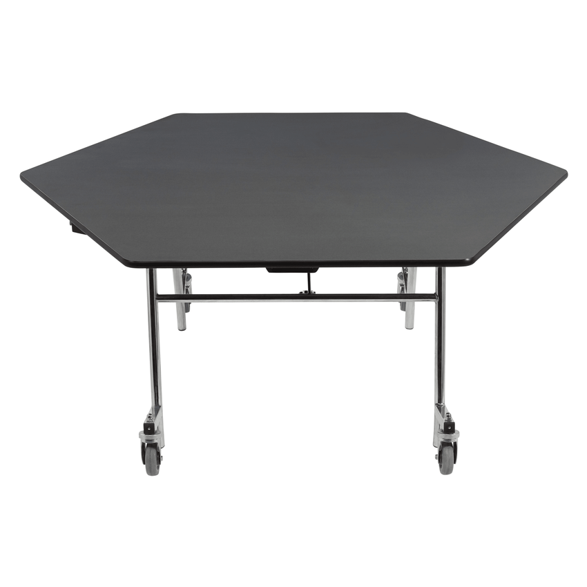 NPS EasyFold Mobile Cafeteria Hexagon Folding Table - 60"W x 60"L x 25"H (NPS-MTSSF-60H-XXX25) - SchoolOutlet
