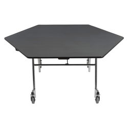 NPS EasyFold Mobile Cafeteria Hexagon Folding Table - 60"W x 60"L x 42"H (NPS-MTSSF-60H-XXX42)