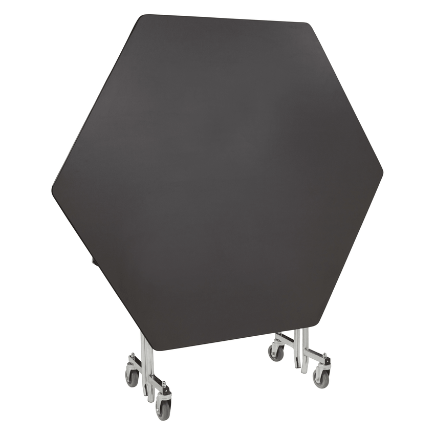 NPS EasyFold Mobile Cafeteria Hexagon Folding Table - 60"W x 60"L x 42"H (NPS-MTSSF-60H-XXX42) - SchoolOutlet