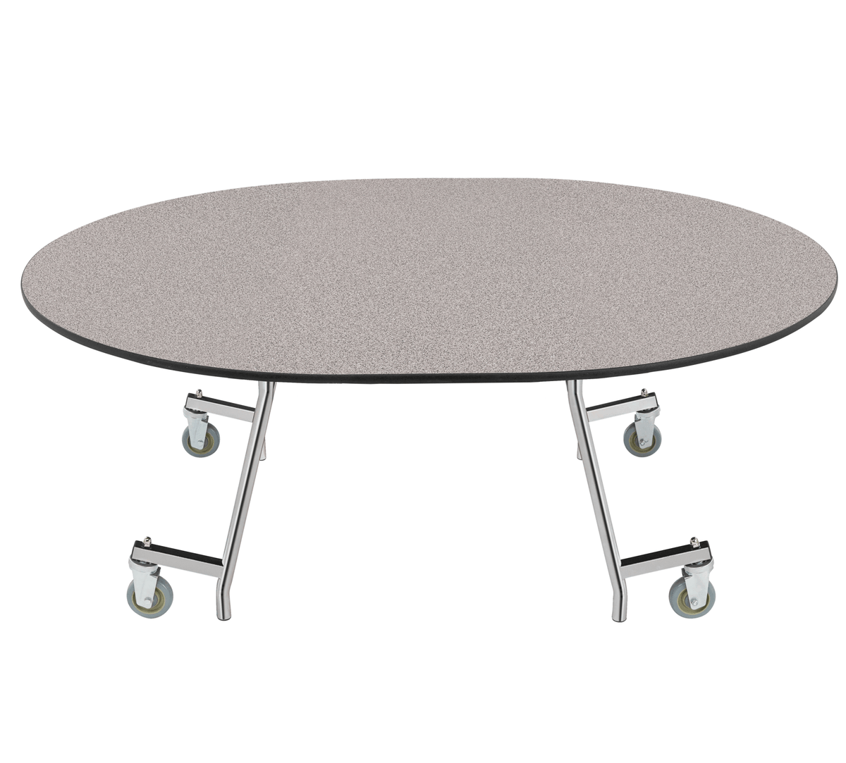 NPS EasyFold Mobile Cafeteria Oval Folding Table - 60"W x 72"L x 42"H (NPS-MTSSF-60V-XXX42) - SchoolOutlet