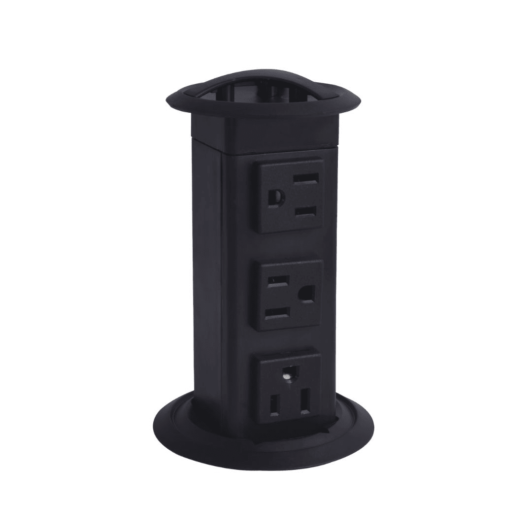 NPS Pull-Up Triple AC Grommet Power Dock 3" Diameter (NPS-PPDT10-3P) - SchoolOutlet