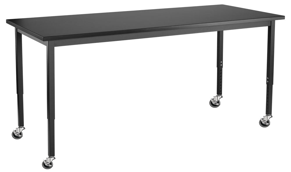 NPS Height Adjustable Science Lab Table, 30" X 72", Steel Legs (NPS-SLTX-3072) - SchoolOutlet