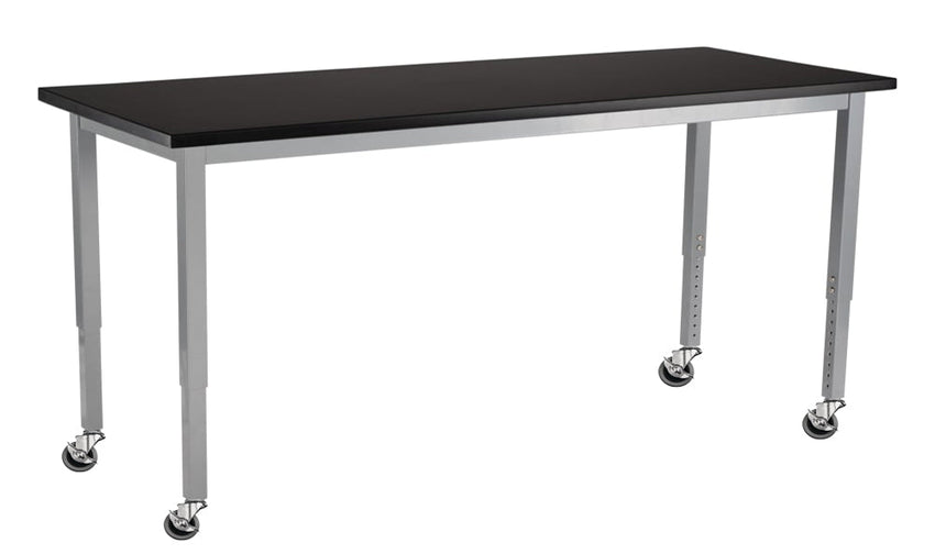 NPS Height Adjustable Science Lab Table, 30" X 72", Steel Legs (NPS-SLTX-3072) - SchoolOutlet