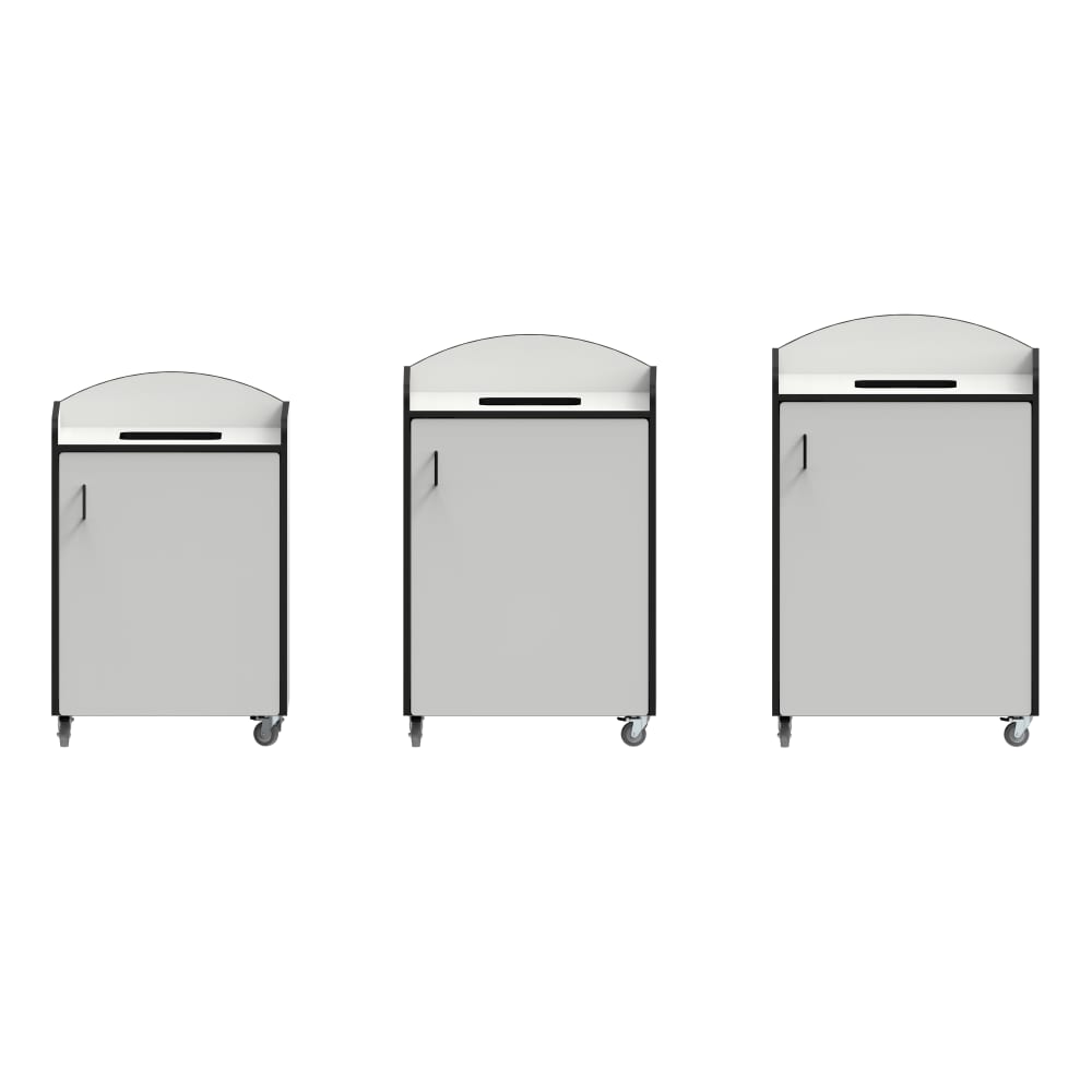National Public Seating Trash Bin Receptacle 32 Gallons - 27.25"W x 27.75"D x 42.5"H (NPS - TR - 32GSQPWEB) - SchoolOutlet