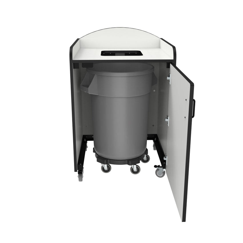 National Public Seating Trash Bin Receptacle 55 Gallons - 31.25"W x 31.5"D x 49"H (NPS - TR - 55GSQPWEB) - SchoolOutlet