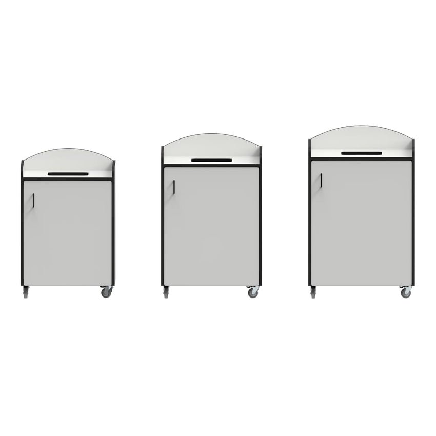 National Public Seating Trash Bin Receptacle 55 Gallons - 31.25"W x 31.5"D x 49"H (NPS - TR - 55GSQPWEB) - SchoolOutlet