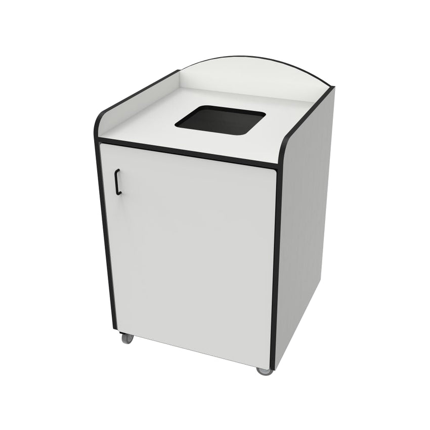 National Public Seating Trash Bin Receptacle 55 Gallons - 31.25"W x 31.5"D x 49"H (NPS - TR - 55GSQPWEB) - SchoolOutlet