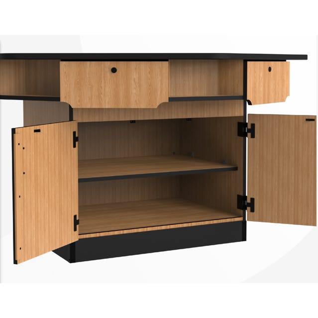 NPS 6 - Person Workstation Phenolic Top Cabinet Base Epoxy Sink and Gas Fixtures - Lab Furniture (NPS - WSHP - CXSESGF) - SchoolOutlet