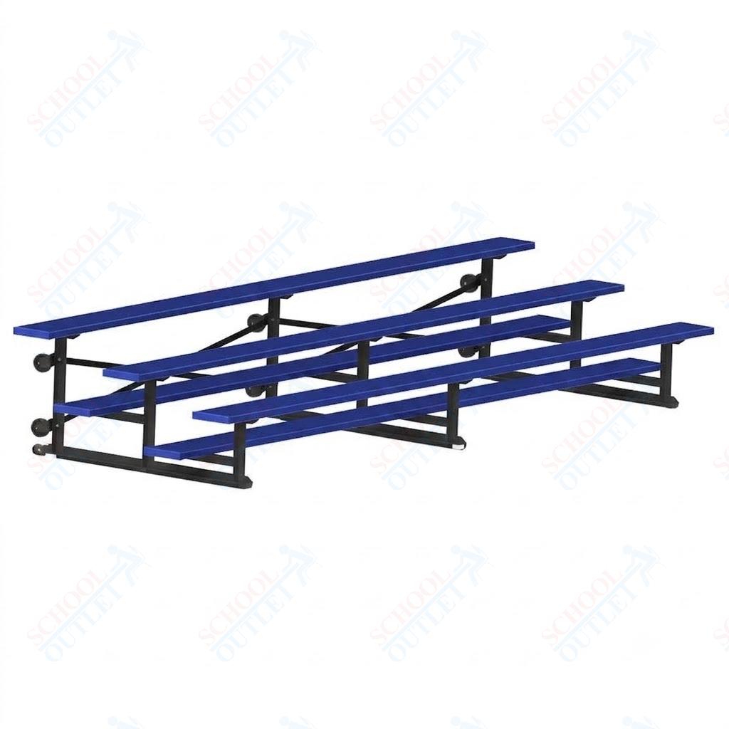 Jaypro Sports Bleacher - 3 Row - Tip & Roll, Single Foot Plank, Powder Coated - 15' L (BLCH-3TRGPC)