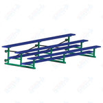 Jaypro Sports Bleacher - 3 Row - Tip & Roll, Single Foot Plank, Powder Coated - 15' L (BLCH-3TRGPC)
