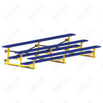 Jaypro Sports Bleacher - 3 Row - Tip & Roll, Single Foot Plank, Powder Coated - 15' L (BLCH-3TRGPC)