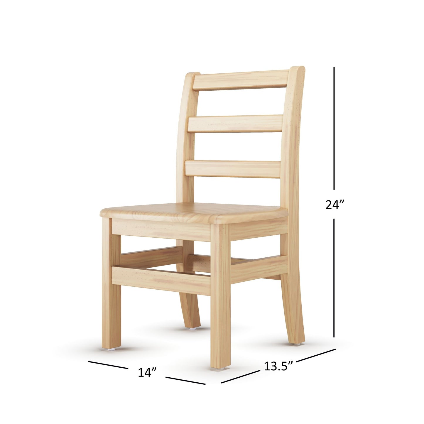 Foundations - Little Innovator Hardwood Ladder Back Chairs, 12" Seat Height - Pack of 2 (FOU-5122047)