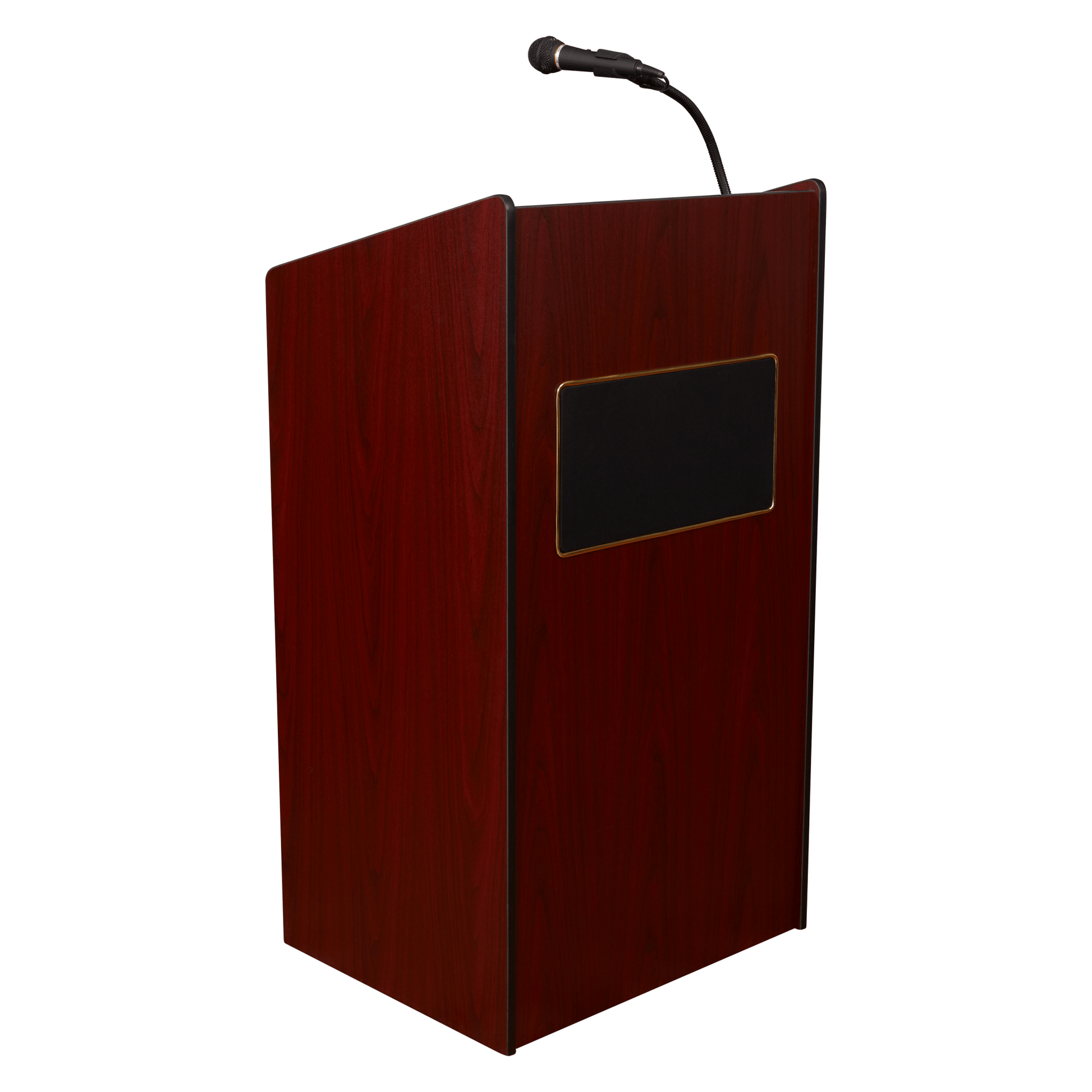 Oklahoma Sound Aristocrat Floor Lectern with Sound - Mahogany Finish (OKL - 6010) - SchoolOutlet