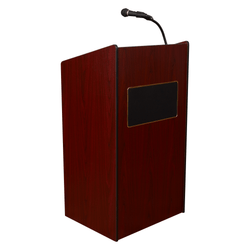 Oklahoma Sound Aristocrat Floor Lectern with Sound - Mahogany Finish (OKL-6010)