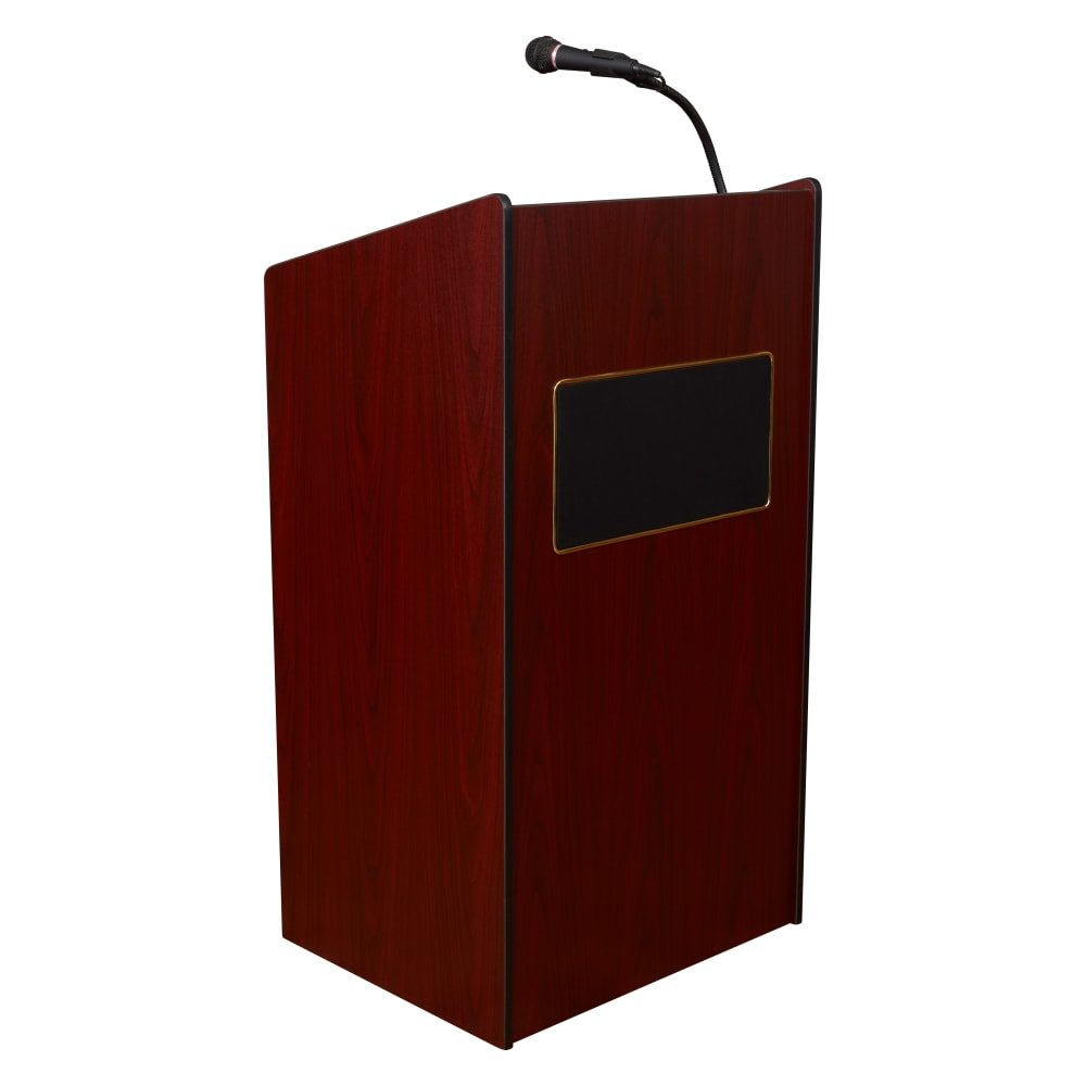 Oklahoma Sound Aristocrat Floor Lectern with Sound - Mahogany Finish (OKL - 6010) - SchoolOutlet