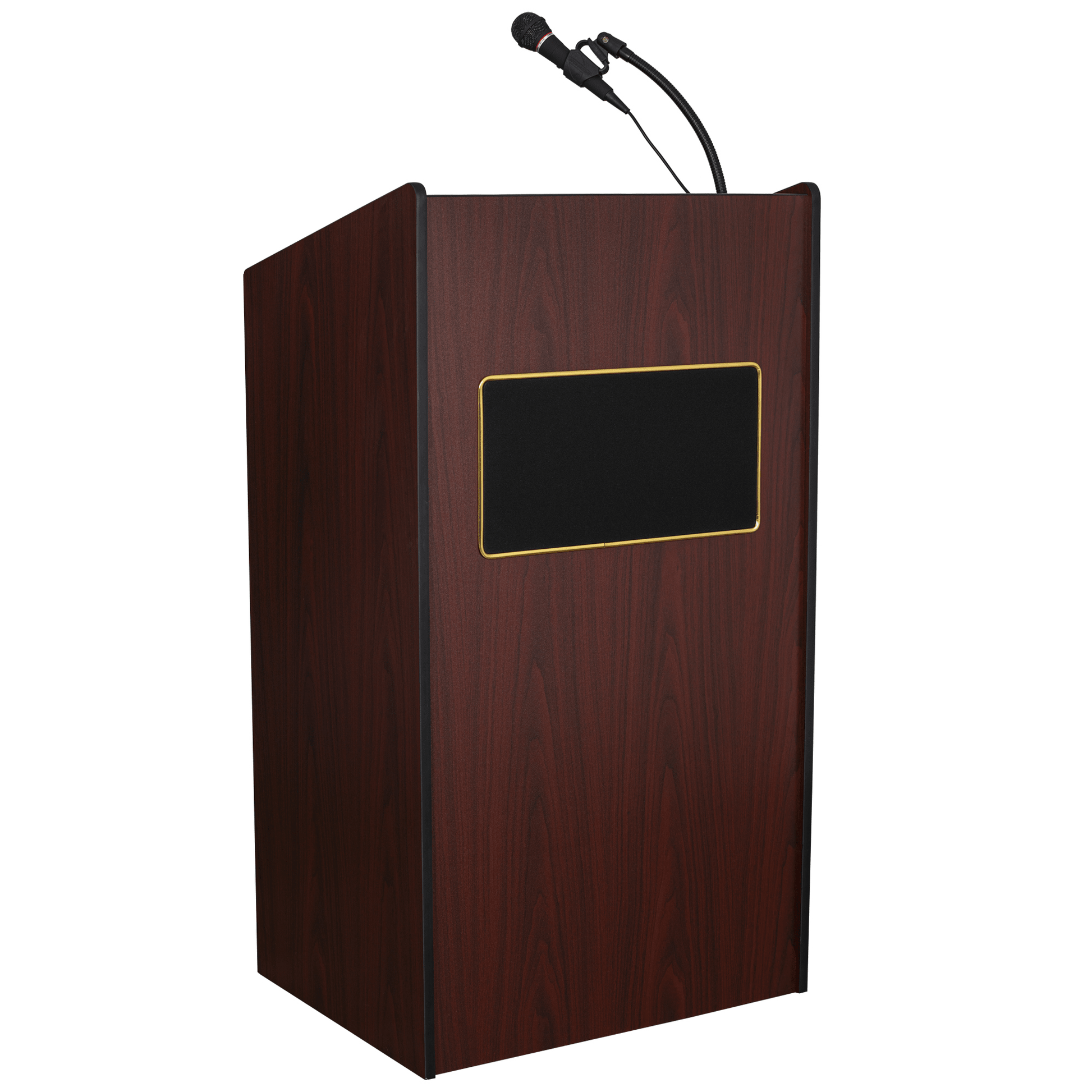 Oklahoma Sound Aristocrat Floor Lectern with Sound - Mahogany Finish (OKL - 6010) - SchoolOutlet