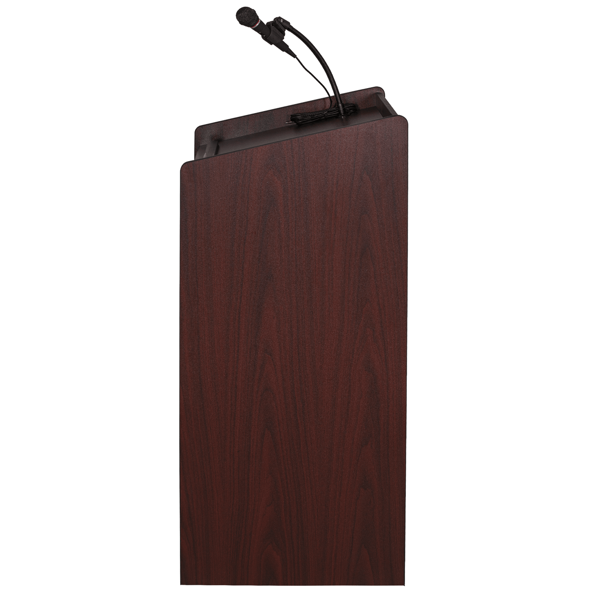 Oklahoma Sound Aristocrat Floor Lectern with Sound - Mahogany Finish (OKL - 6010) - SchoolOutlet