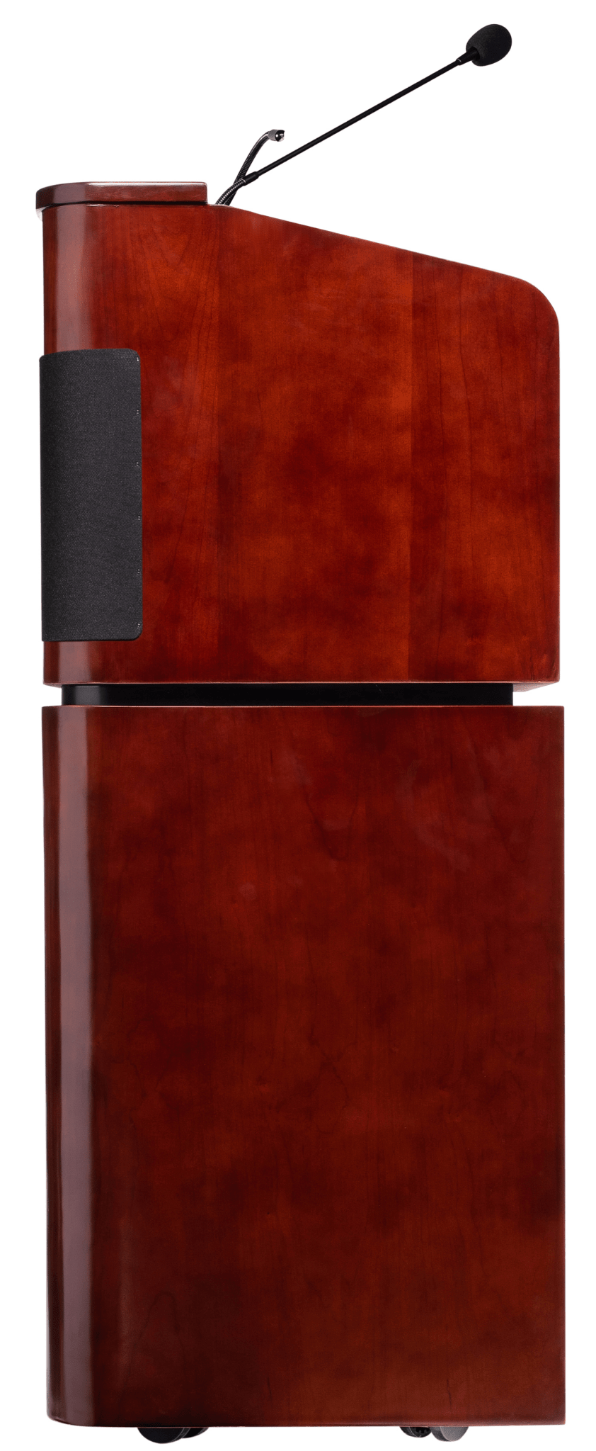 Oklahoma Sound Tabletop & Base Combo Sound Lectern, Mahogany on Walnut with Speaker and Reading Lamp (OKL - 950/901 - MY/WT) - SchoolOutlet