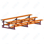 Jaypro Sports Bleacher - 3 Row - Tip & Roll, Single Foot Plank, Powder Coated - 15' L (BLCH-3TRGPC)
