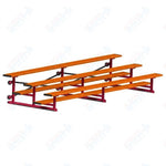 Jaypro Sports Bleacher - 3 Row - Tip & Roll, Single Foot Plank, Powder Coated - 15' L (BLCH-3TRGPC)
